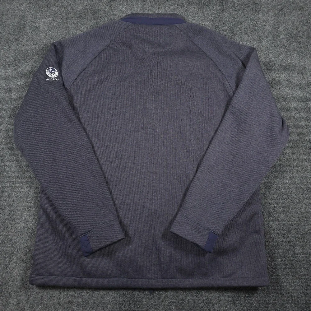 Johnnie O Weller Lightweight Mixed Media Fleece Jacket Mens Navy L Quilted